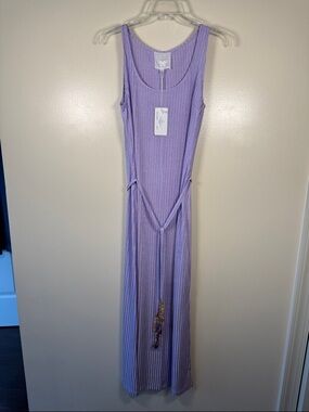 jade Johnny Was Lavender Ribbed Tank Maxi Dress NWT Sz Small *Damaged*
